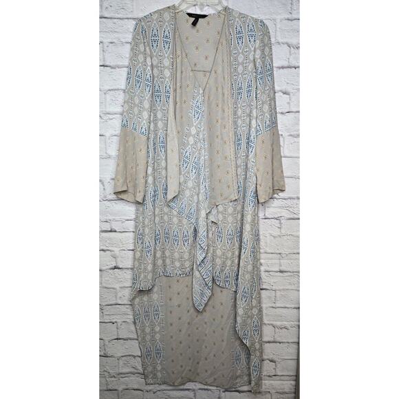 BCBGMAXAZRIA Kyndal high-low maxi dress tapestry long sleeve dress women's small - Picture 3 of 10